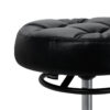 Taburet salon Gabbiano D054 negru cu bază neagră, matlasat, negru, imaginea 3