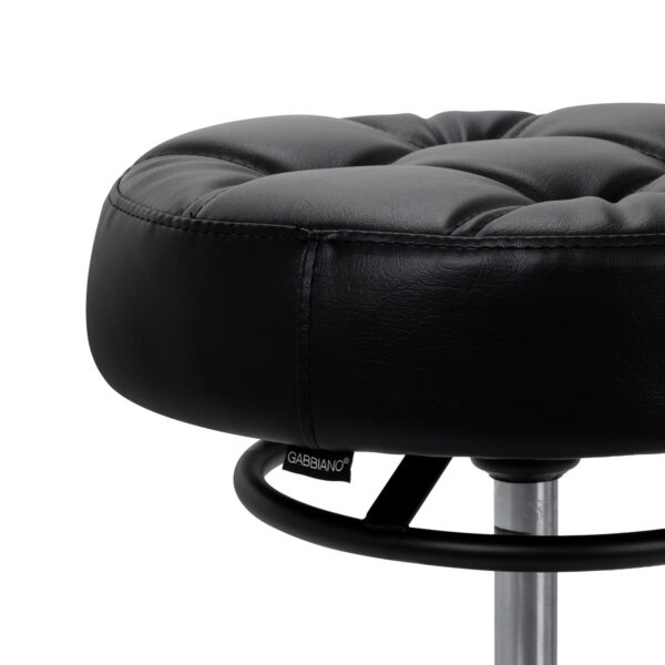 Taburet salon Gabbiano D054 negru cu bază neagră, matlasat, negru, imaginea 3