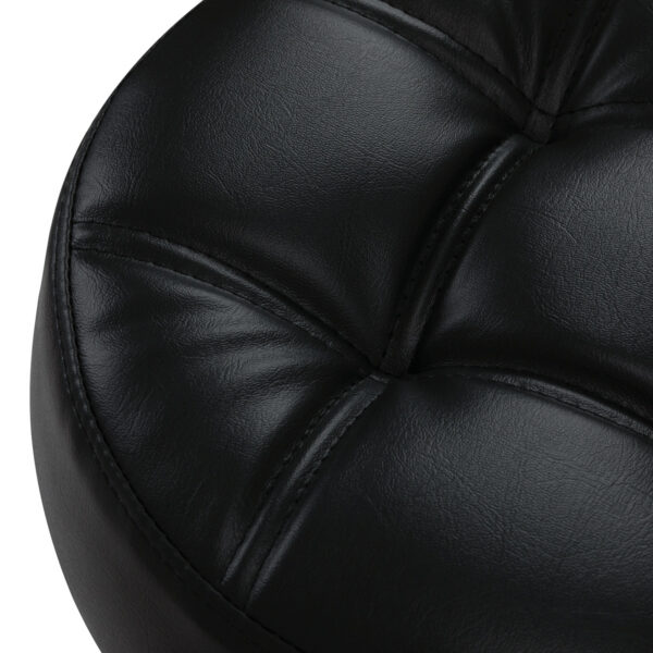 Taburet salon Gabbiano D054 negru cu bază neagră, matlasat, negru, imaginea 4
