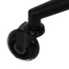 Taburet salon Gabbiano D054 negru cu bază neagră, matlasat, negru, imaginea 5