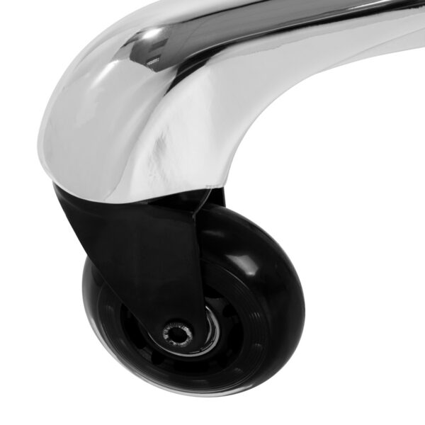 Taburet salon Gabbiano Fine argintiu lucios, tip șa, argintiu, imaginea 7