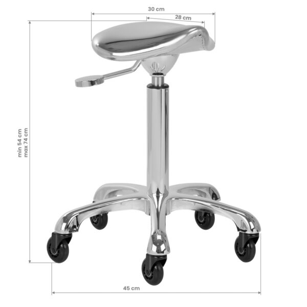 Taburet salon Gabbiano Fine argintiu lucios, tip șa, argintiu, imaginea 8