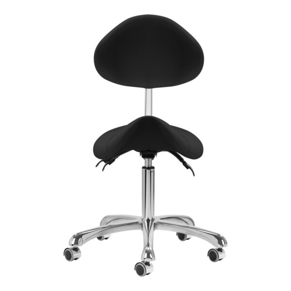 Taburet salon Giovanni 1004 cu spătar și șezut tip șa, negru, imaginea 3 Taburet salon Giovanni 1004 cu spătar și șezut tip șa, negru, imaginea 3
