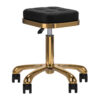 Taburet salon M-1645 negru cu auriu, șezut matlasat, negru cu auriu, imaginea 1