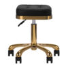 Taburet salon M-1645 negru cu auriu, șezut matlasat, negru cu auriu, imaginea 2