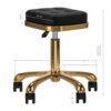Taburet salon M-1645 negru cu auriu, șezut matlasat, negru cu auriu, imaginea 4