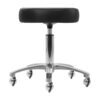 Taburet salon Omega Supremo rotativ, bază cromată, negru, imaginea 2 Taburet salon Omega Supremo rotativ, bază cromată, negru, imaginea 2