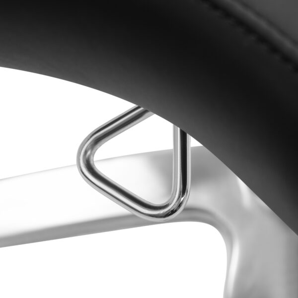Taburet salon Omega Supremo rotativ, bază cromată, negru, imaginea 4 Taburet salon Omega Supremo rotativ, bază cromată, negru, imaginea 4