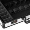 Trusă frizer din aluminiu cu cifru dublu, alb cu negru, negru, imaginea 3